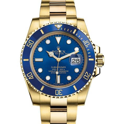 rolex blue and gold submariner.